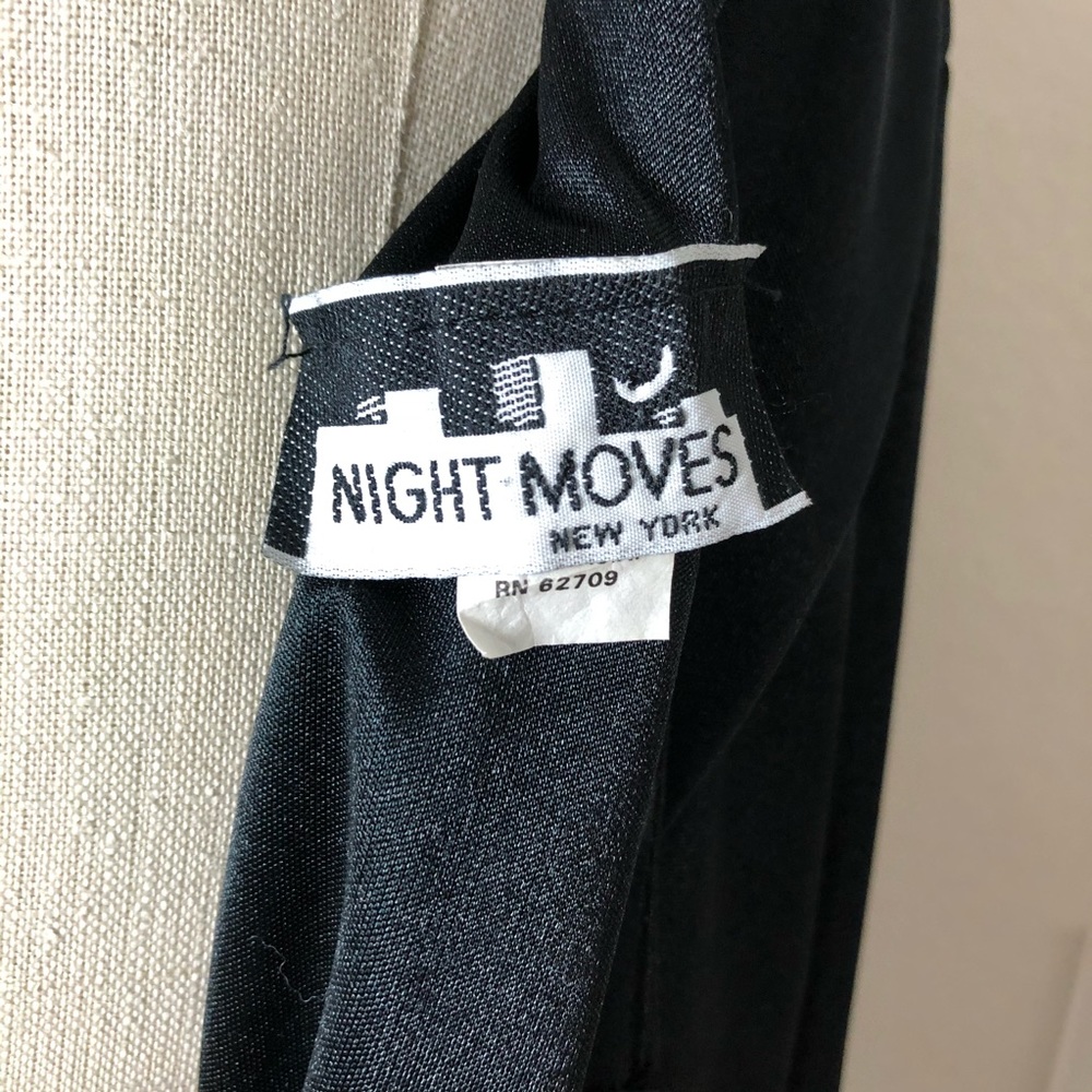 NIGHT MOVES rushed black vintage cocktail elegant Dress S - Picture 9 of 10